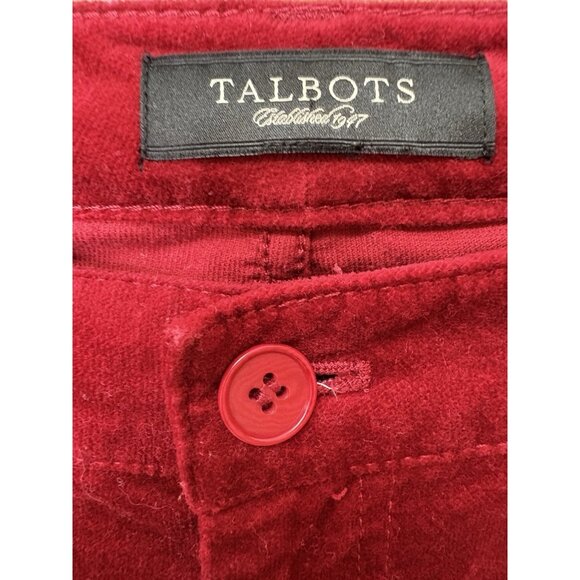 Talbots Signature Red Velvet Pants Womens Waist 30 Costume Christmas Santa Claus - Picture 5 of 10